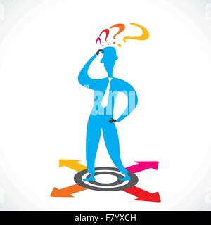 confuse men about direction stock vector Stock Vector