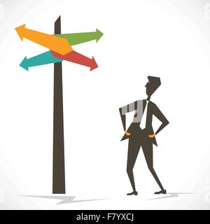 confuse about right direction stock vector Stock Vector