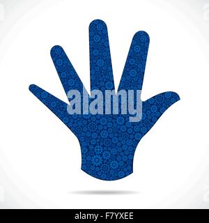 open hand design with gear stock vector Stock Vector