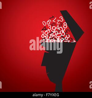 numbers in men head stock vector Stock Vector