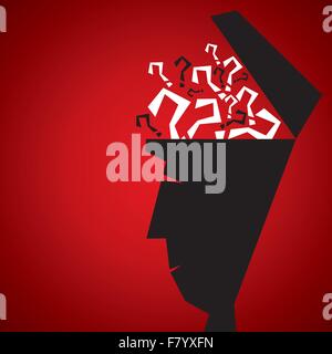 many question in human head stock vector Stock Vector