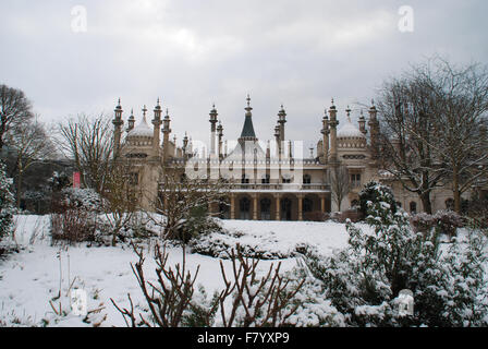 Brighton Pavilion in the snow Stock Photo
