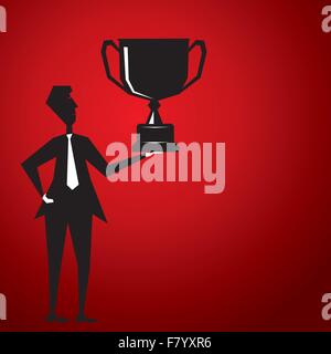 businessmen lifting cup celebrate with wining cup stock vector Stock Vector