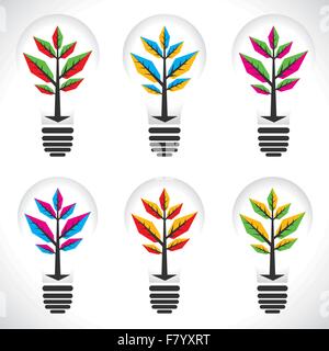 abstract colorful plant in bulb stock vector Stock Vector