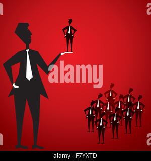 big men recruiter for company that why crowd of people Stock Vector