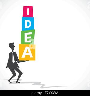 big block of idea in hand stock vector Stock Vector