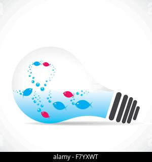 fish in bulb shape aquarium stock vector Stock Vector