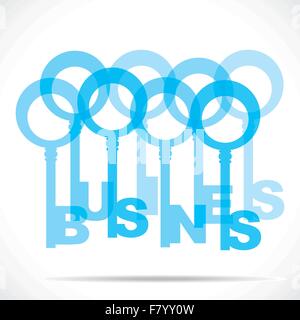 blue business word key Stock Vector