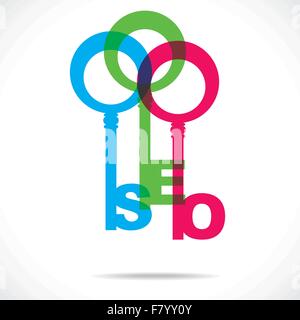 color SEO word key Stock Vector