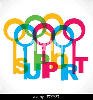 color support word key Stock Vector