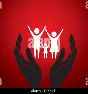 family with in hand Stock Vector