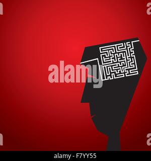 maze in head concept Stock Vector