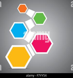 colorful hexagon infographics Stock Vector