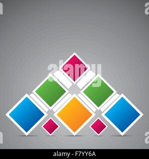 square colorful infographics Stock Vector