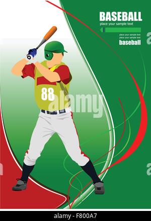 Baseball player. Vector illustration Stock Vector
