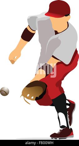 Baseball player. Vector illustration Stock Vector