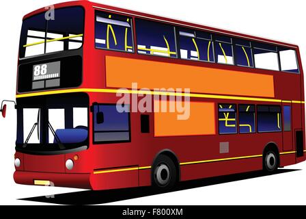 Red city bus . Coach. Vector illustration Stock Vector