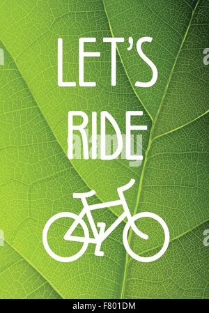 Ecology bicycle poster illustration. Stock Vector