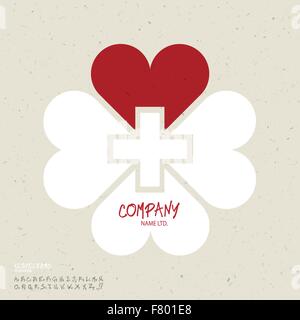 Medicine abstract logo vector design template. Clover leaf shape Stock Vector