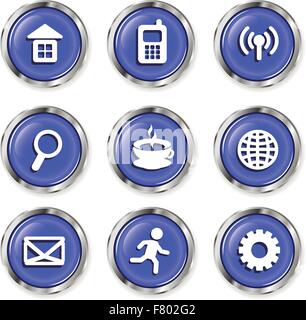 set of blue concept icons and buttons of transport Stock Vector Image ...