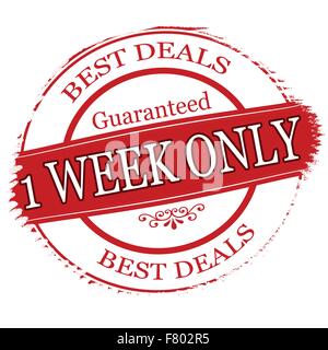 One week only Stock Vector