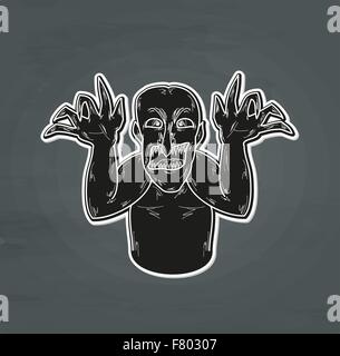 old ugly man Stock Vector