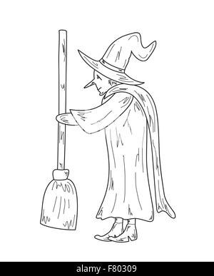 old witch Stock Vector