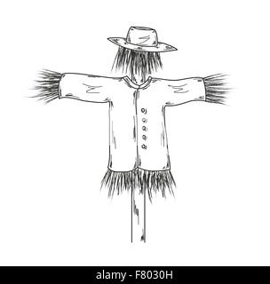 sketch of the scarecrow Stock Vector