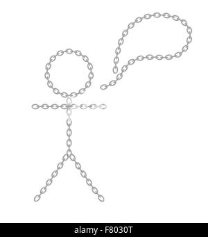 man and speak bubble created from chain Stock Vector