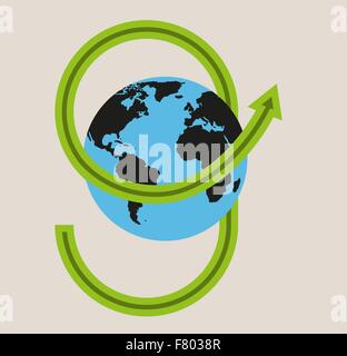 green arrow and earth Stock Vector