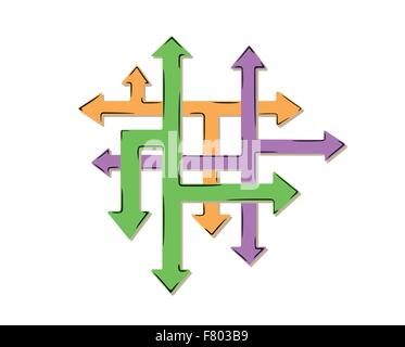 net of the arrows and many arrows - many ways Stock Vector