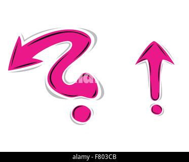 arrows as question mark and exclamation mark Stock Vector