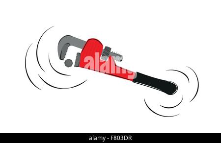 pipe wrench Stock Vector