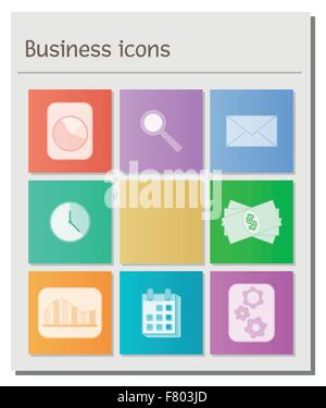 board with different business symbols Stock Vector