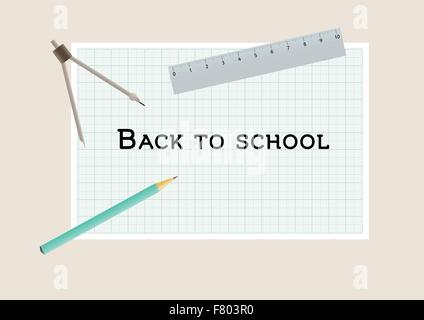 back to school with geometry tools Stock Vector