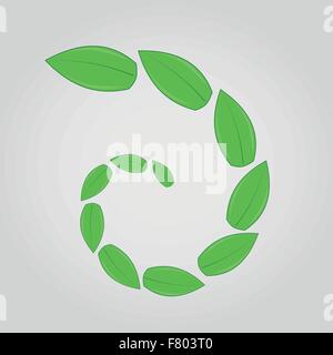 green leaves in spiral Stock Vector
