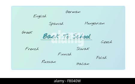 back to school with foreign languages Stock Vector