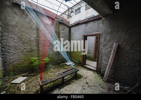 Abandoned prison in Tallinn - prison cell Stock Photo