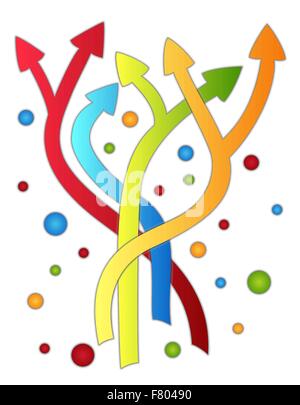 tangle of arrows as symbol of many different ways Stock Vector