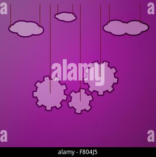 violet background with cogwheel Stock Vector
