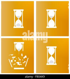 four different sandglasses Stock Vector