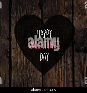 Heart symbol on wooden texture. Stock Vector