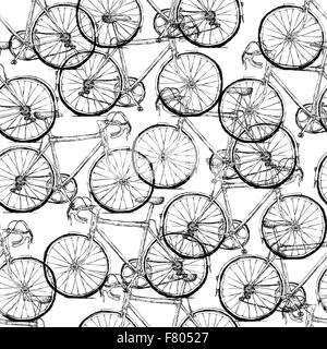 Bicycles. Seamless Pattern Stock Vector