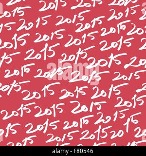Hand-drawn Happy New Year"2015" seamless pattern Stock Vector