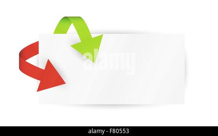 red and green arrows and paper Stock Vector