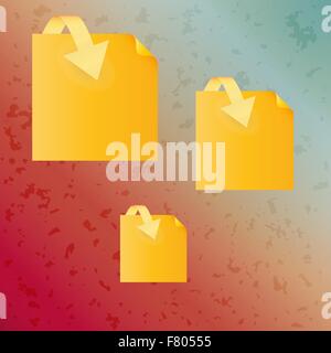 spotted background and yellow paper with arrow Stock Vector