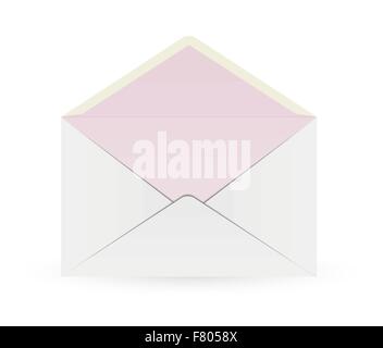 white envelope with red inner part Stock Vector