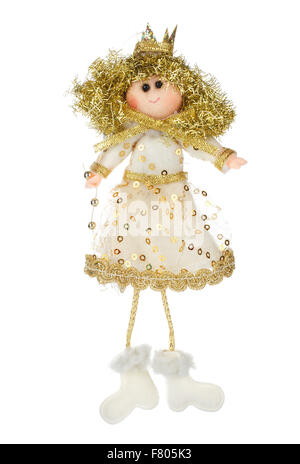 christmas angel figurine on a white background Stock Photo