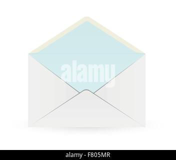 white envelope with blue inner part Stock Vector
