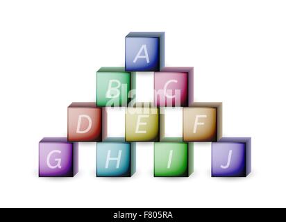cubes and letters Stock Vector